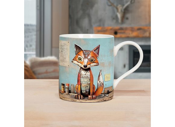 Bug Art Scrap Fox Fine China Mug