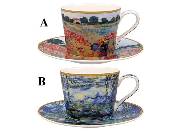 Claude Monet Cup & Saucer (POPPY FIELDS OR WATER LILIES)