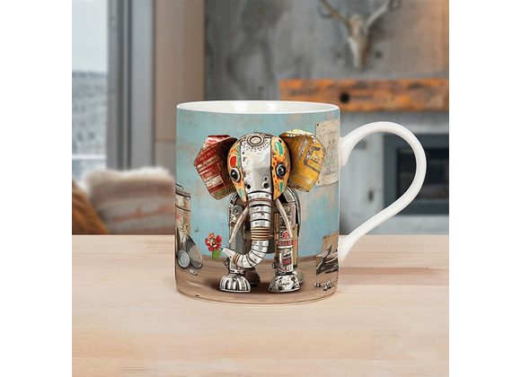 Bug Art Scrap Elephant Fine China Mug