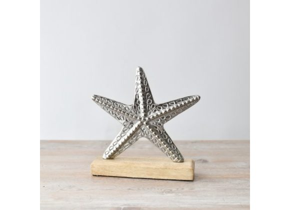 Aluminium Starfish on wood Base 