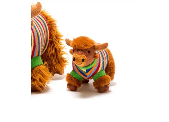 Highland Cow Knitted Baby Rattle By Best Years