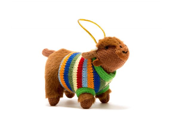 Knitted Highland Cow Hanging Decoration by Best Years