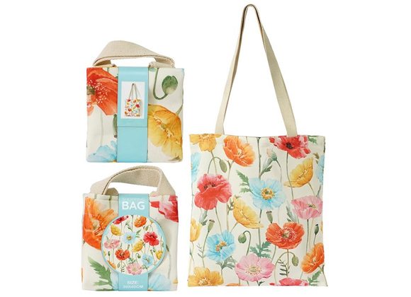 Mixed Poppy Floral Tote Bag