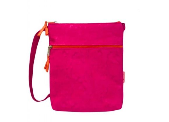 Hot Pink silk mix cross body Bag / Purse by Lua