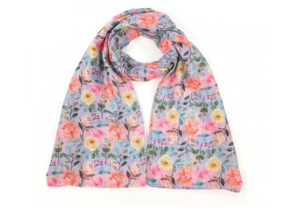 Lilac Floral Scarf by The Scarf Giraffe 