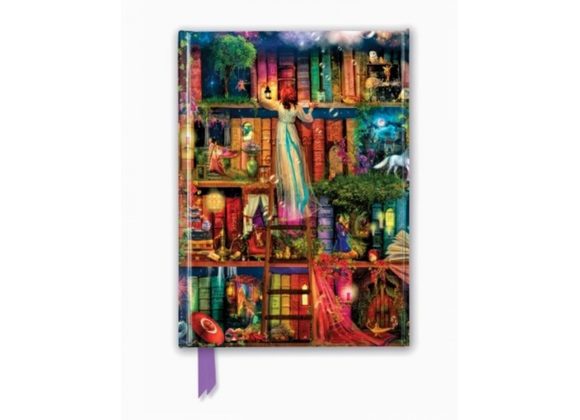 Aimee Stewart: Treasure Hunt Bookshelves - Large Foiled Notebook with Lined Pages