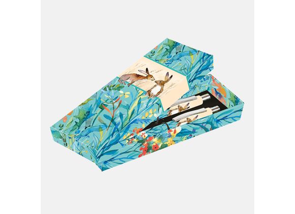 Kissing Hares Gift Pen set by The Gifted Stationery Co