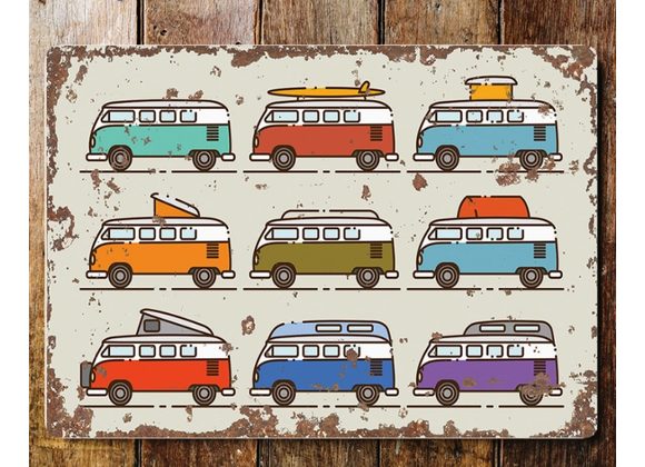 Camper Van Metal Sign - 6