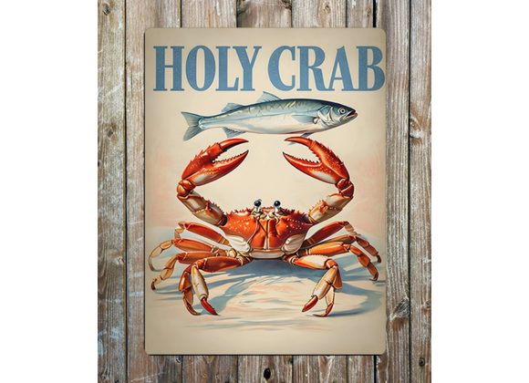 Holy Crab Metal Sign - 6