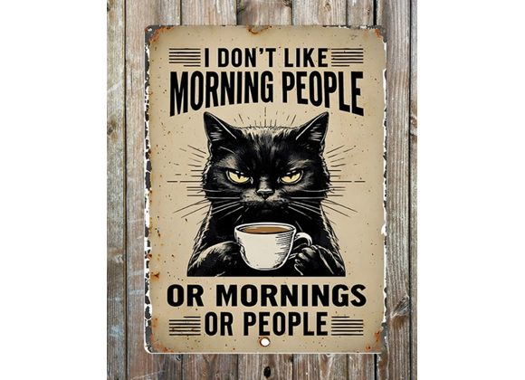 I Don't Like Morning People Metal Sign - 6