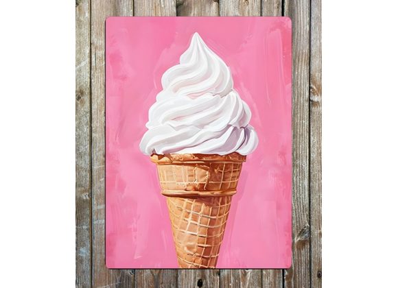 Ice Cream Cornet Metal Sign - 6