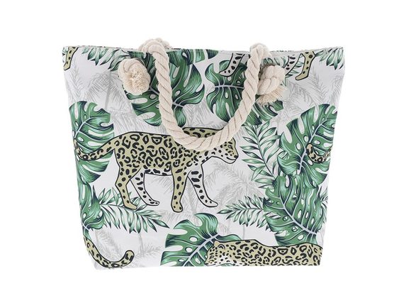 Leopard (Green Leaves) Tote Bag by Equilibrium