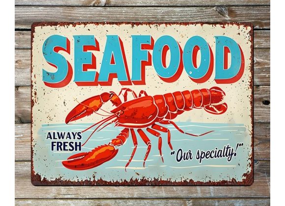 Seafood Metal Sign - 8
