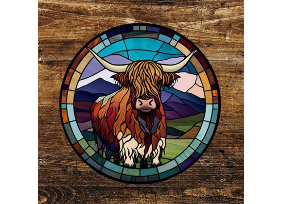 Highland Cow round Metal Sign - 6