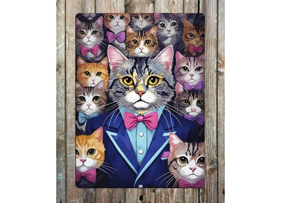 Cats dressed up Metal Sign - 6