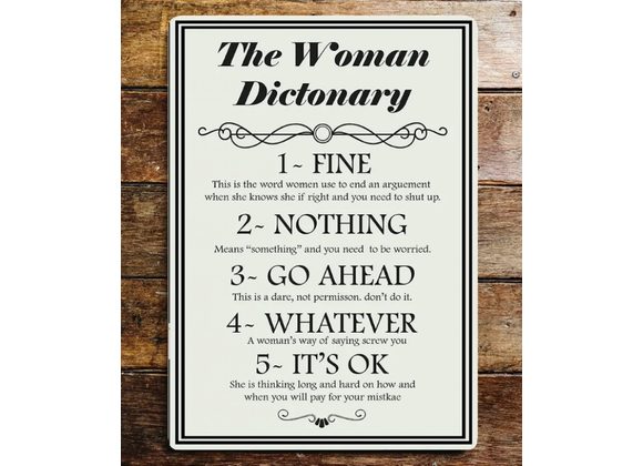 The Woman Dictionary Metal Sign - 6
