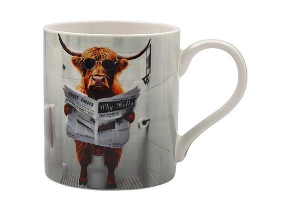 Highland Cow on the loo Mug