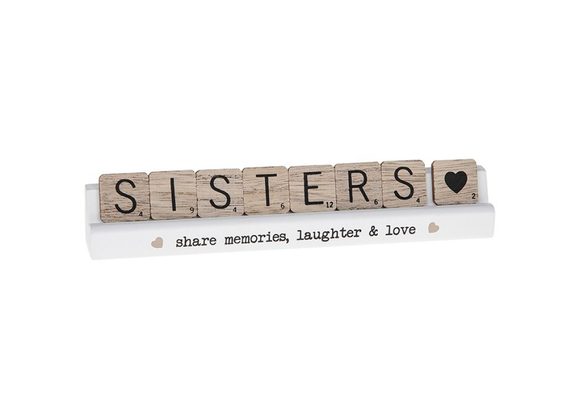 Sisters Scrabble Table Plaque