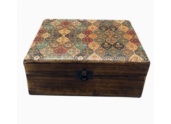 Ceramic effect rectangular glazed Box with Traditional Pattern