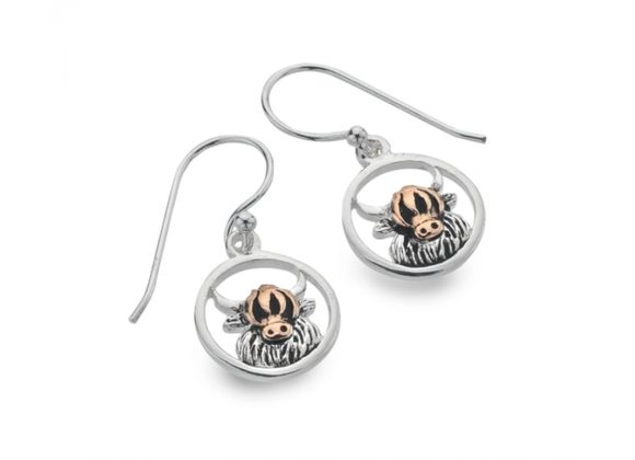 925 Silver Highland Cow Earrings