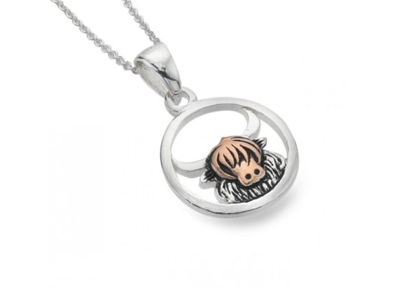 925 Silver Highland Cow Pendant & Chain
