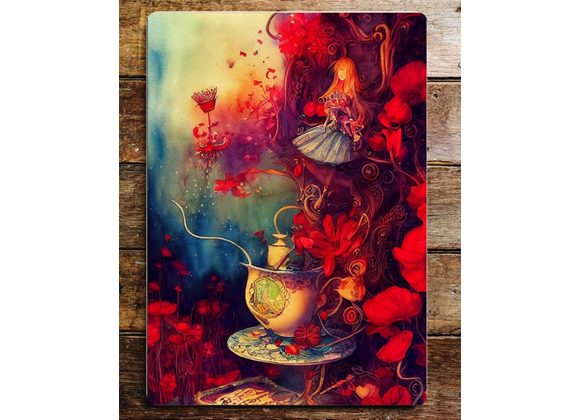 Alice Red Wall Art Metal Sign - 6
