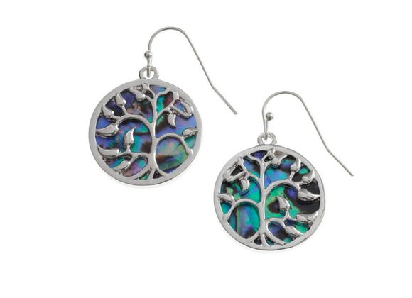 Leafy Tree Paua shell earrings by Tide Jewellery