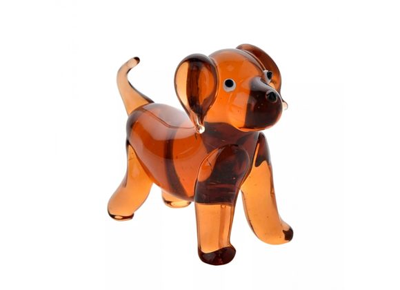 Dog Objets D'art Miniature Glass Figurine
