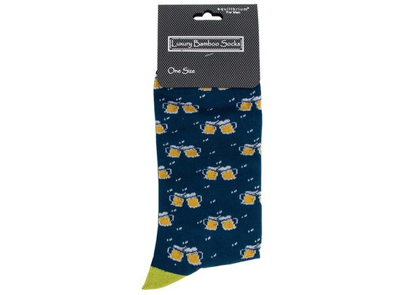 Beers Men's Black Bamboo Socks by Equilibrium 