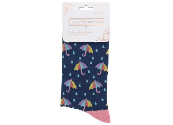 Rainy Day Navy Bamboo Socks
