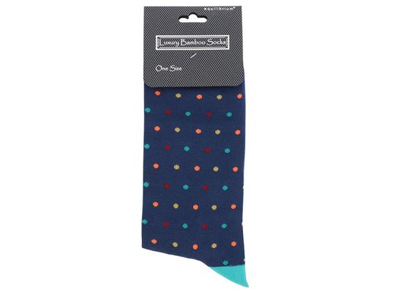 Dots Men's Black Bamboo Socks