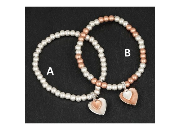 Matt finish Bead & Heart Bracelet by Equilibrium