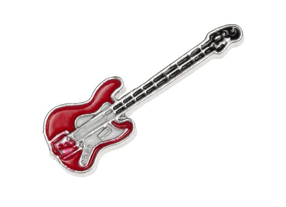 Red Guitar small Pin Badge