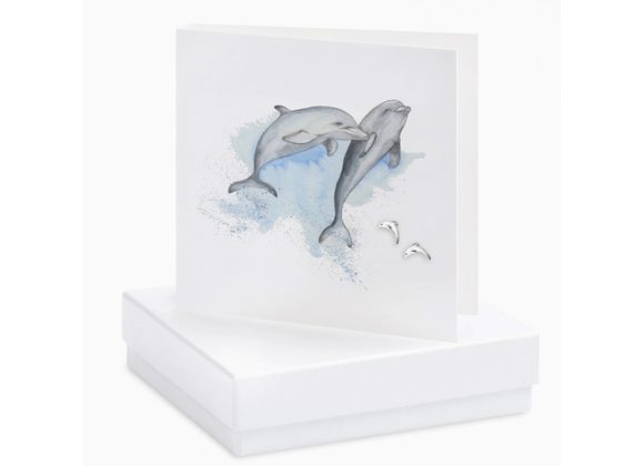 Boxed Dolphin Card & Earrings Card by Crumble & Core