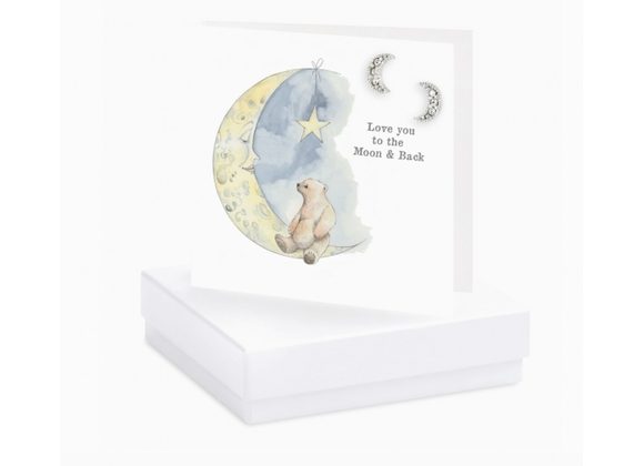 Boxed To the Moon & Back Card & Earrings Card by Crumble & Core