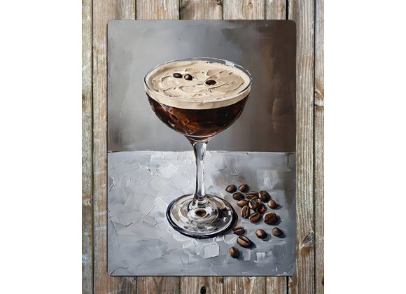Espresso Martini Coffee Beans Cocktail Metal Sign - 6
