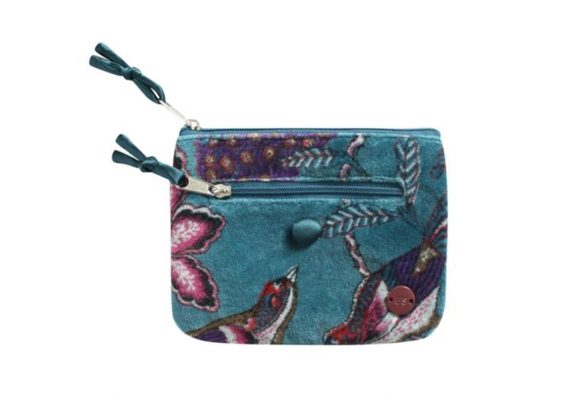 Teal Botanical Velvet Emily Purse by Earth Squared