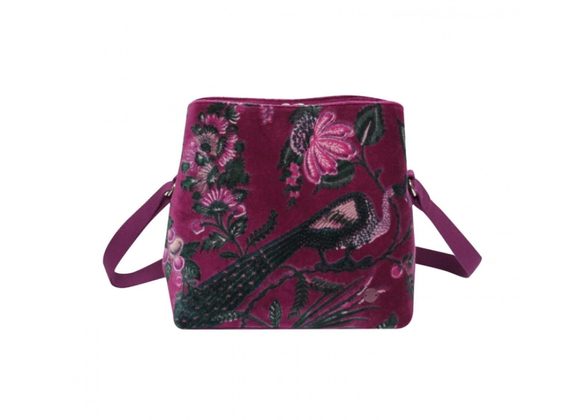Plum Printed Velvet Logan Bag by Earth Squared