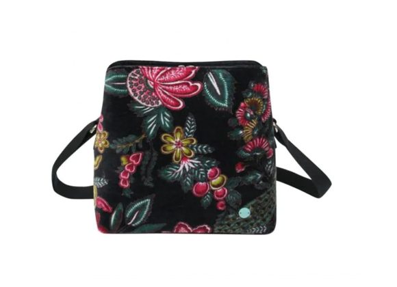 Black Printed Velvet Logan Bag by Earth Squared
