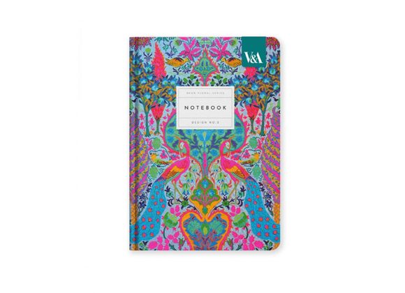 Neon Floral Turquoise Peacock A5 Hardback Notebook