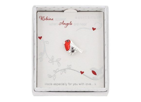 Robins Appear Small Silver Plated Pin Brooch