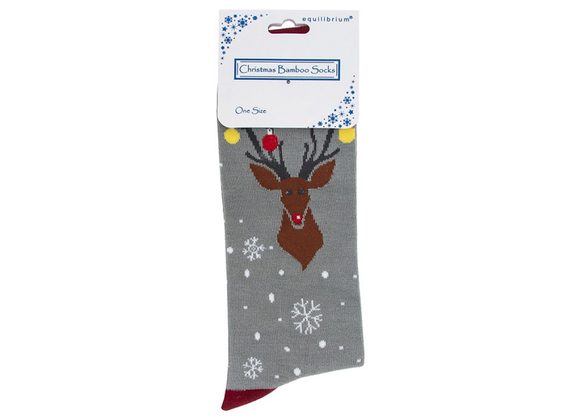 Reindeer Mens Xmas Bamboo Socks