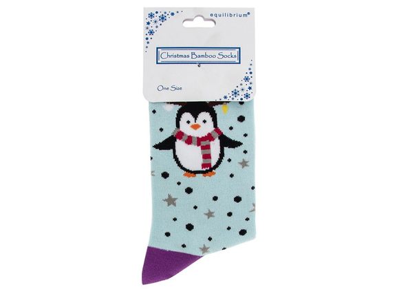 Penguin Ladies Xmas Bamboo Socks by Equilibrium 