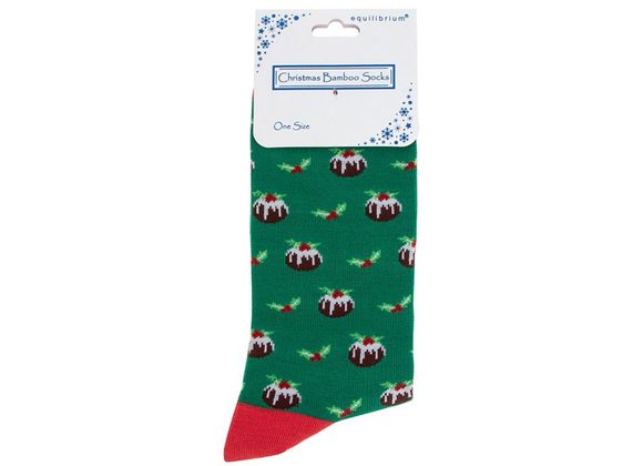 Christmas Pudding Mens Bamboo Socks