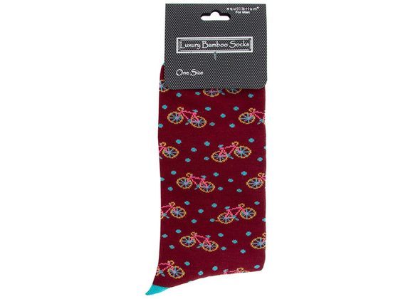 Cycles Men's Burgandy Bamboo Socks by Equilibrium 