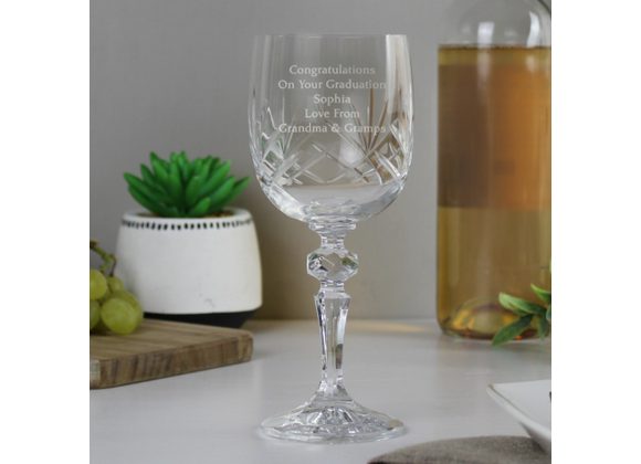 Personalised Cut Crystal Wine Glass