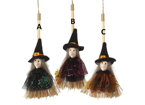 Hanging Witch in Web Dress