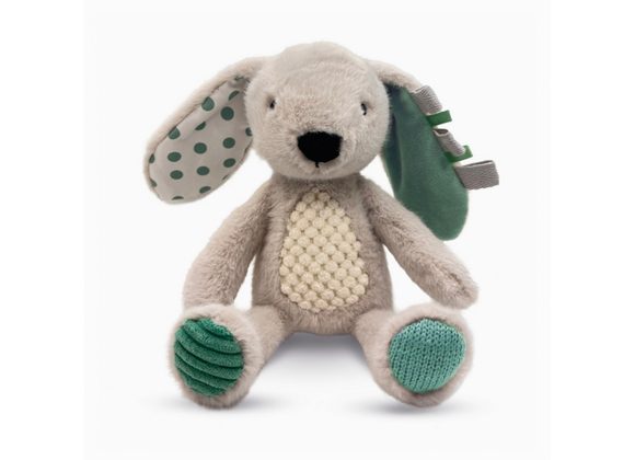Small Plush Bunny, Sensory Snuggables  - Grey and Sage