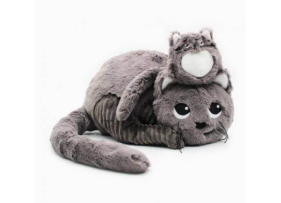 Charlie the Grey Cat Mum & Baby by Les Ptipotos 