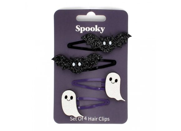 Spooky Glitter hair clips (set of 4)